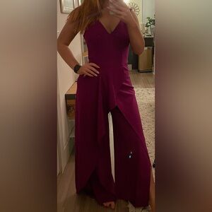 MARINA Deep Magenta ruffle jumpsuit